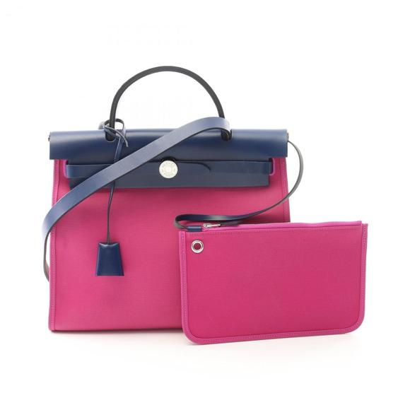 Hermes Hermès Airbag Zip PM Handbag, Canvas and Leather, Toile Officier Vache... - Picture 1 of 11